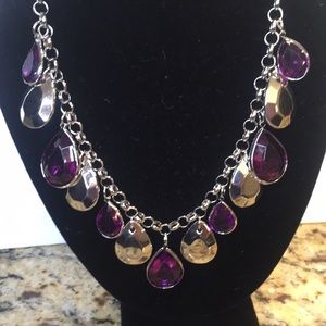 Purple rain silver/ purple necklace & earring set